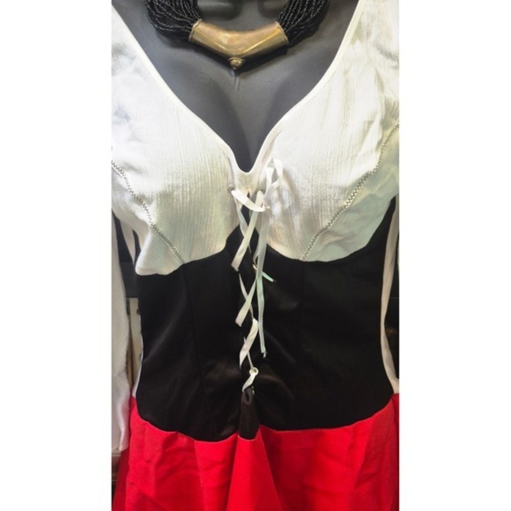 Leg Avenue Pirate Tavern Wench Dress XL Renaissance Cosplay Halloween Red White - Picture 5 of 11